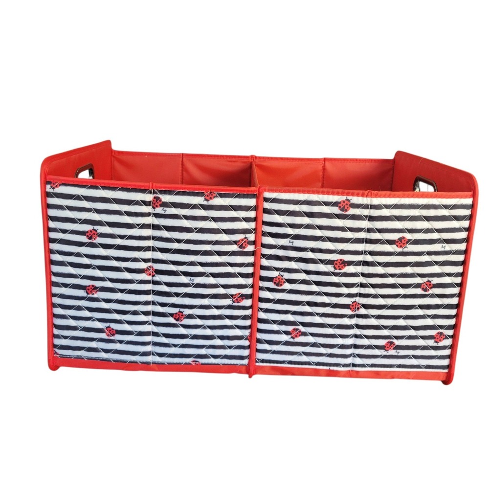 LUG Flatbed 2 Collapsible Multi-Purpose Organizer Ladybugs Striped 22X12 NEW - Picture 2 of 16